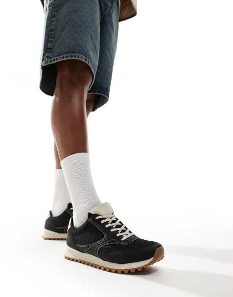 ASOS DESIGN retro trainers in black - view 1
