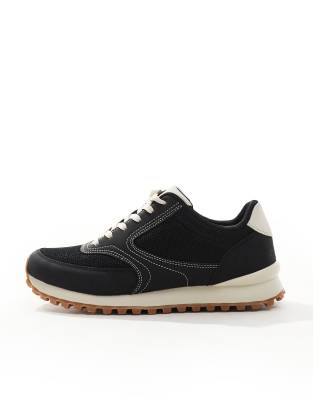 Asos Design Retro Trainers In Black