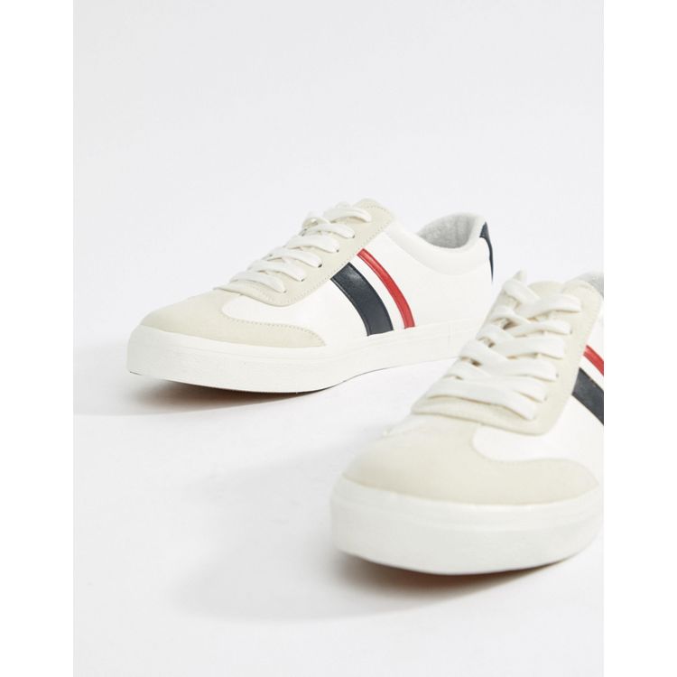 White With Red and Green Stripe Trainers