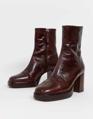 maroon platform boots