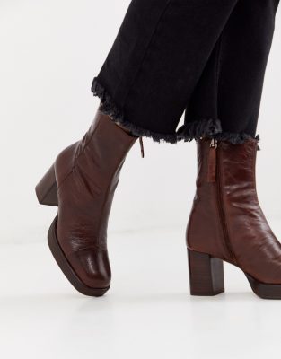 leather platform boots