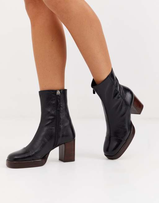 ASOS DESIGN – Reunion – Schwarze Plateau-Lederstiefel aus hochwertigem Leder, 4 von 4