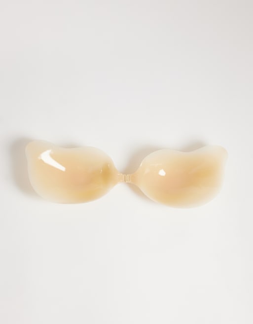 ASOS DESIGN reusable silicone stick on bra with front fastening in beige, 3 of 3
