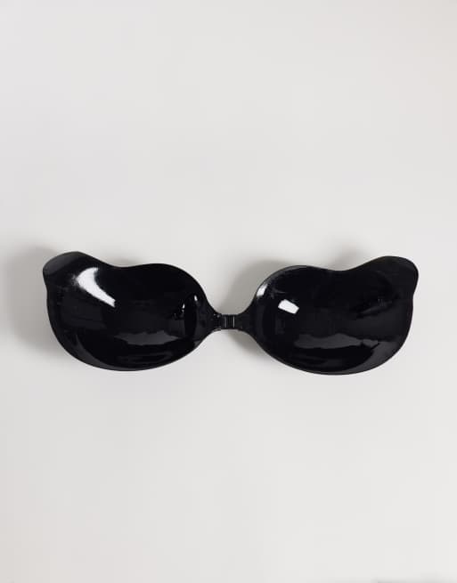 ASOS DESIGN reusable silicone stick on bra with front fastening in black, 3 of 3
