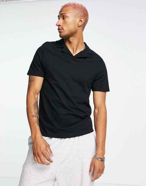 ASOS DESIGN revere polo in black | ASOS