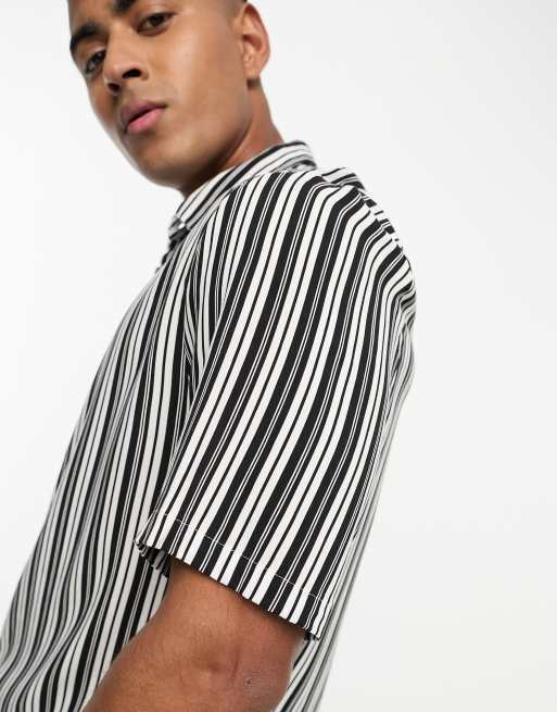 asos black and white striped shirt