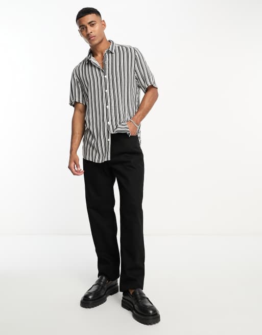 asos black and white striped shirt