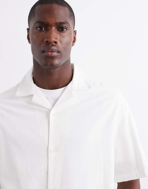 ASOS DESIGN revere textured shirt in white, 5 of 5
