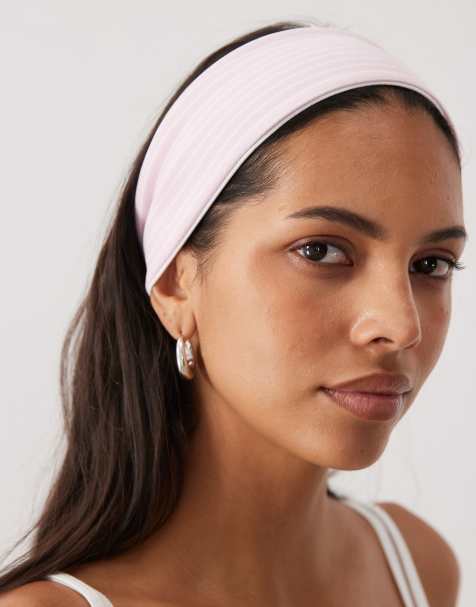ASOS DESIGN Reversable jersey headband in pink - view 1