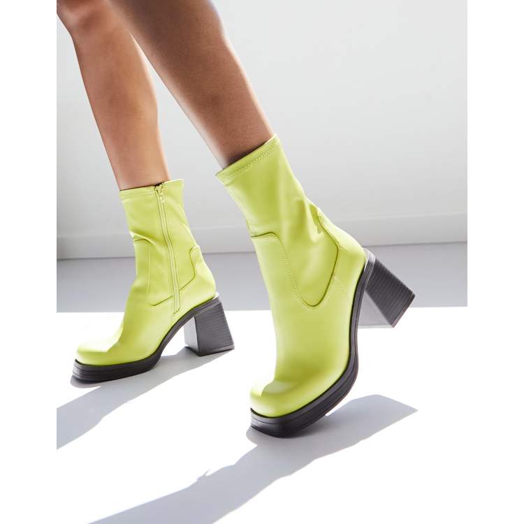 Lime green ankle clearance boots