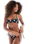 [ASOS DESIGN] ASOS DESIGN reversible bikini top in polka dot (part of a set)-Multi S Multi