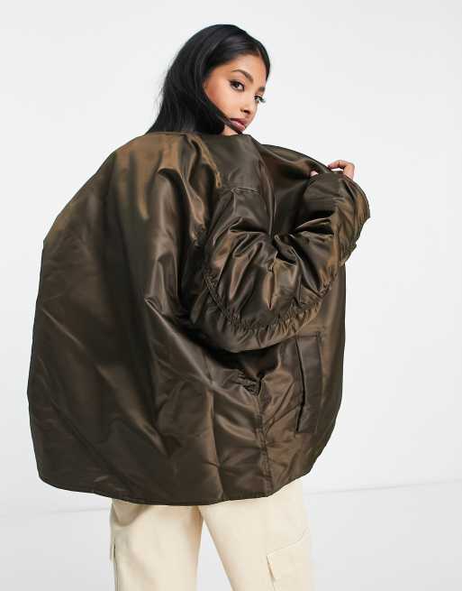 ASOS DESIGN bomber jacket in brown