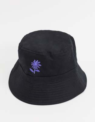 asos black bucket hat