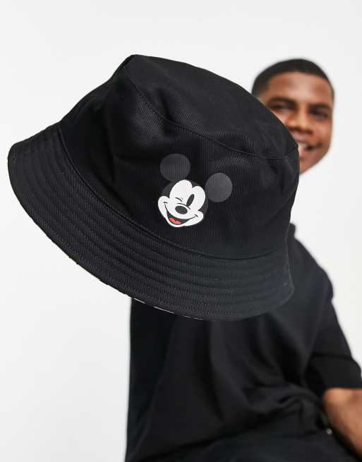 ASOS DESIGN reversible bucket hat in monochrome with mickey mouse print ASOS