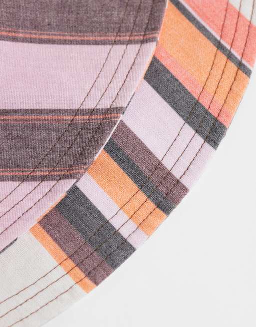ASOS DESIGN reversible canvas hat in multi stripes, 2 of 3