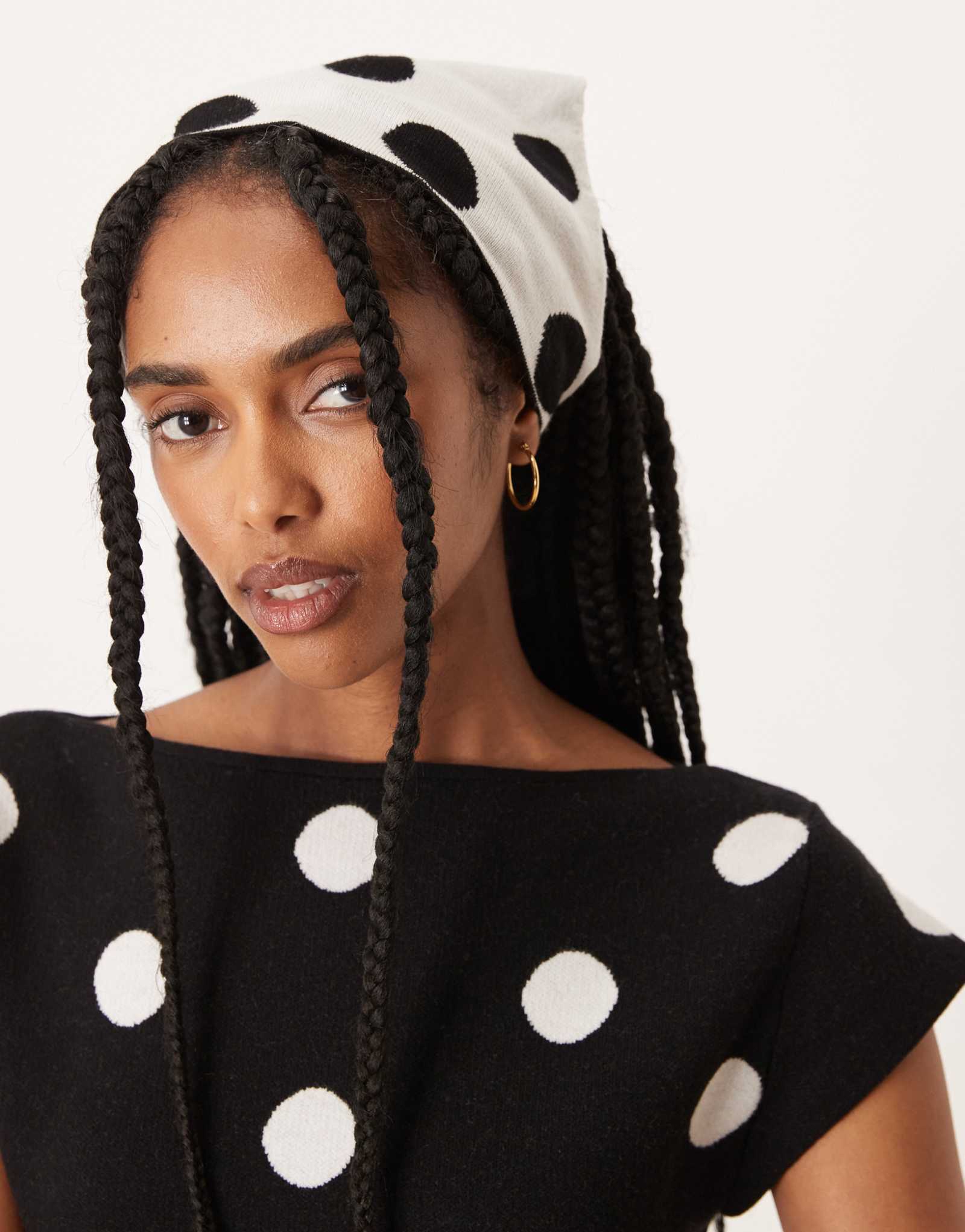 Двусторонний головной платок ASOS DESIGN в горошек