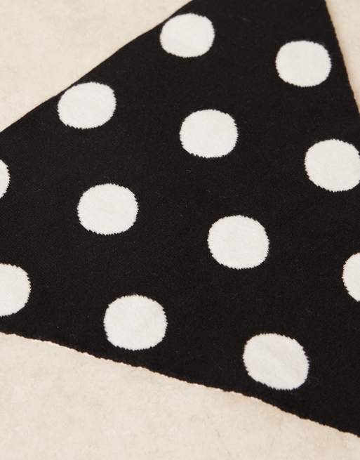 ASOS DESIGN reversible head scarf in polka dots