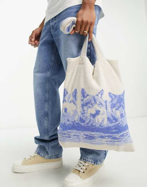 ASOS DESIGN tote bag in light blue