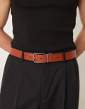 [ASOS DESIGN] ASOS DESIGN reversible leather belt in brown and tan S-M BROWN