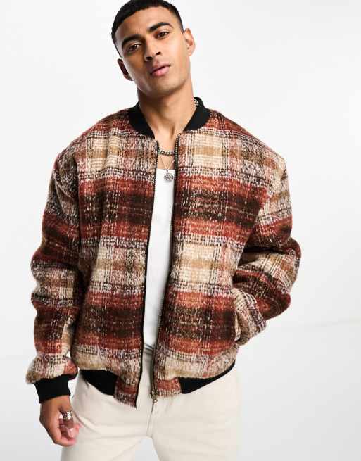 ASOS DESIGN bomber jacket in brown