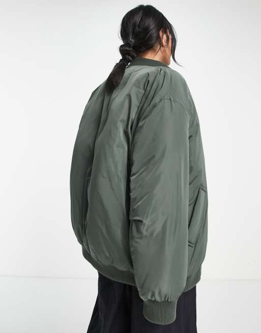 Oversized padded bomber on sale jacket