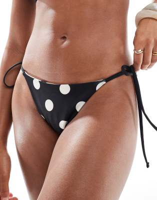 Asos Design Reversible Tie Side Bikini Bottoms In Multi