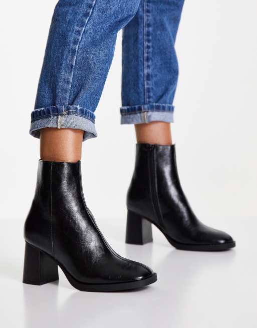 ASOS DESIGN Revival Bottes talon carr et bout rond Noir