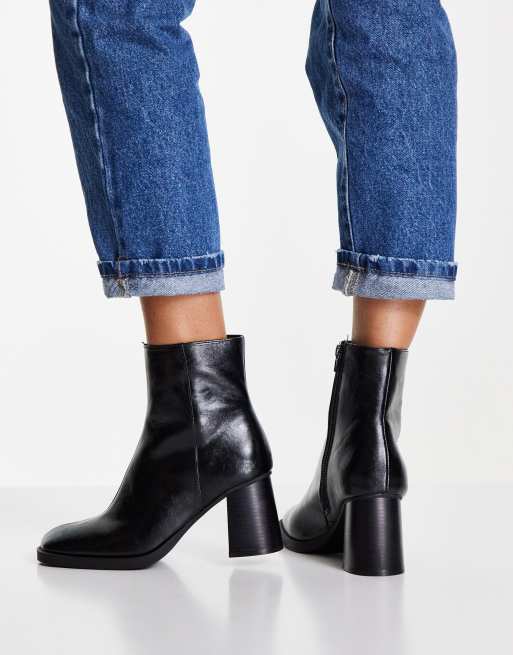 ASOS DESIGN Revival Bottes talon carr et bout rond Noir