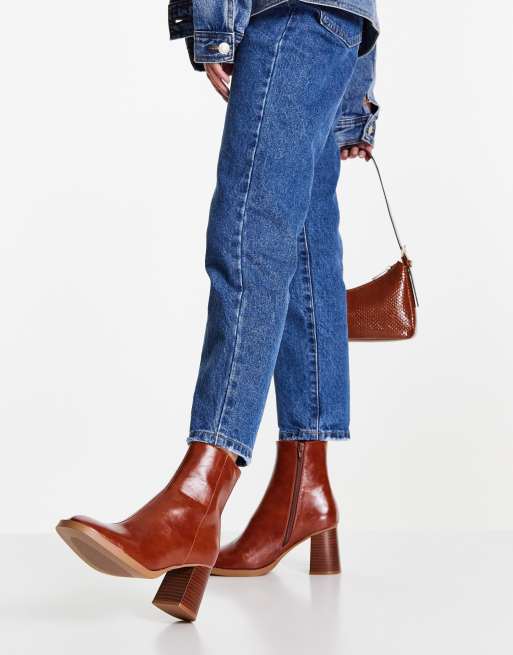 ASOS DESIGN – Revival – Bruna boots med klack och rund tå, 3 av 4
