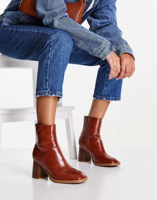 ASOS DESIGN – Revival – Bruna boots med klack och rund tå, 4 av 4