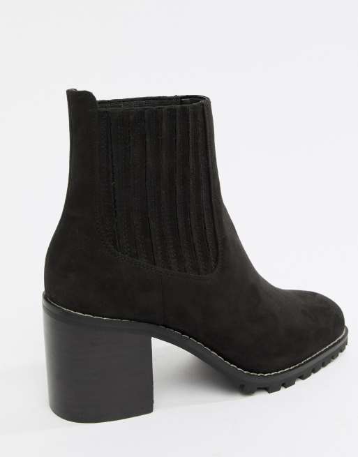 asos design katie chunky over the knee boots in black