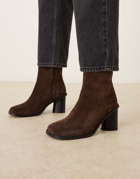 ASOS DESIGN - Rex - Bottines en daim bout rond - Chocolat - view 1