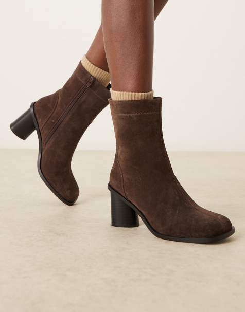 ASOS DESIGN - Rex - Chokoladebrune ankelstøvler med rund tå i ruskind - view 1