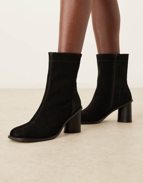 ASOS DESIGN Rex suede round toe ankle boots in black - view 1