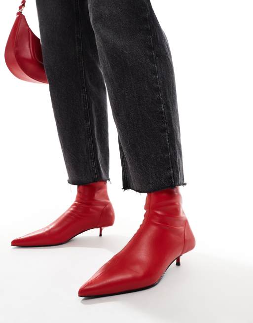 ASOS DESIGN - Rhiannon - Bottes souples à très petit talon - Rouge, 4 de 4