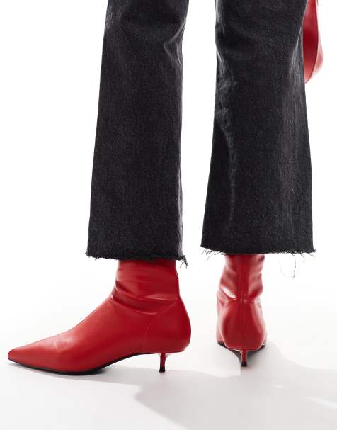 ASOS DESIGN - Rhiannon - Stivali a calza rossi con tacchetto a spillo - view 1