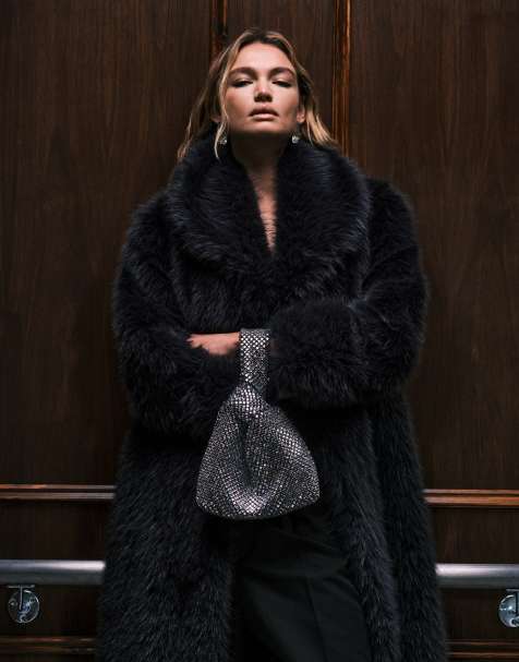 ASOS DESIGN rhinestone loop through clutch purse in silver - view 1