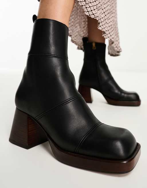 ASOS DESIGN Rhodes Bottines en cuir de qualit sup rieure