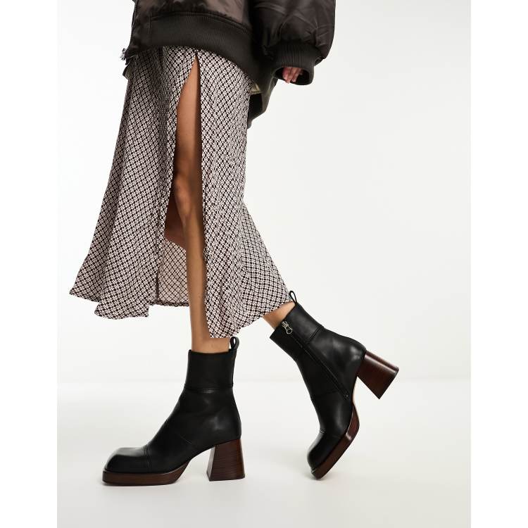 Asos design realm outlet leather mid ankle boots