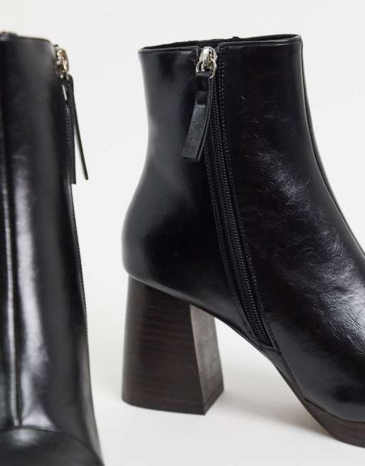 ASOS DESIGN Rhona platform boots in black, 2 of 4