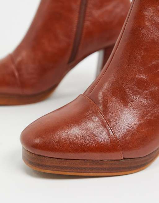 rhona platform boots in tan