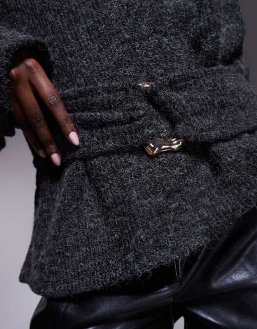 Charcoal Texas Ribbed Cuff Top