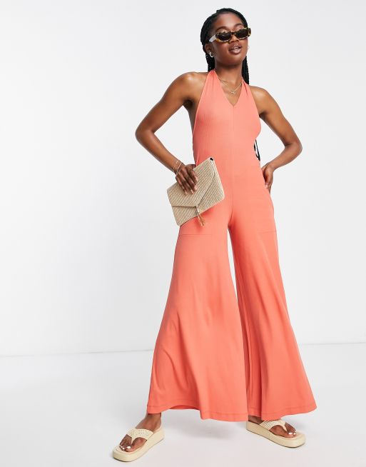 Wide Leg Halter Jumpsuit