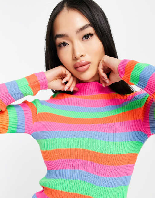 Bright striped outlet jumper