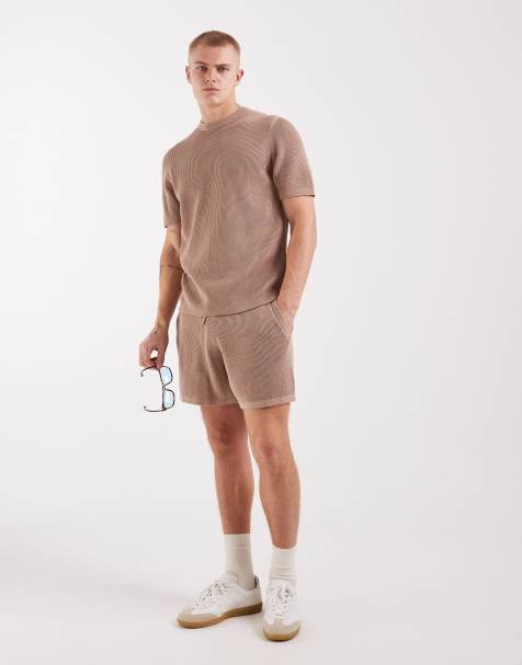 ASOS DESIGN rib knit set in taupe - view 1