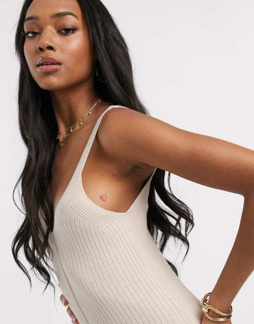 ASOS DESIGN rib knitted sleeveless midi dress | ASOS