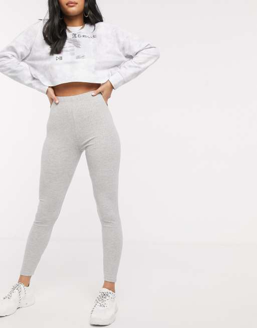 Plt Grey Marl Seamless Ribbed Leggings