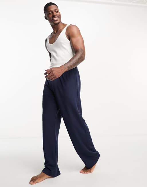ASOS DESIGN rib lounge pant in navy ASOS