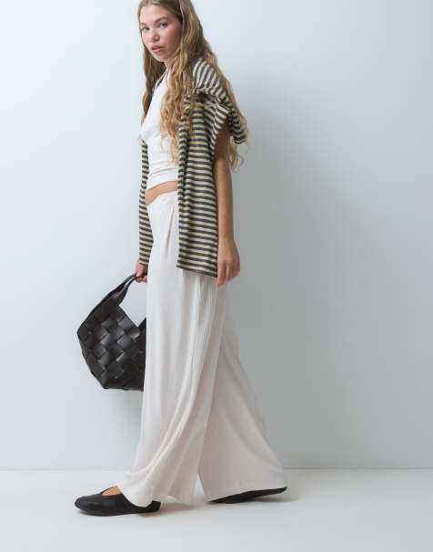 ASOS Design rib loungewear set in Cream - view 1