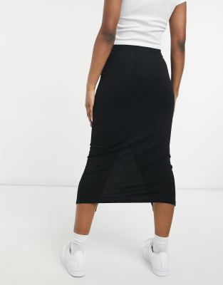 asos midi skirt black